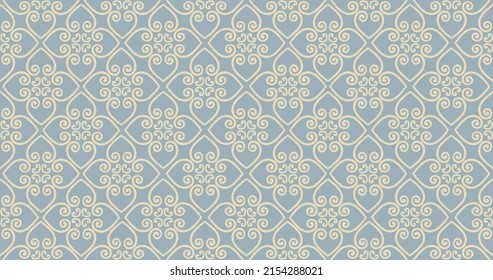 Resumen de un patrón arabesco sin fisuras. Textura ornamental floral lineal.  Fondo de línea geométrica artística en estilo árabe