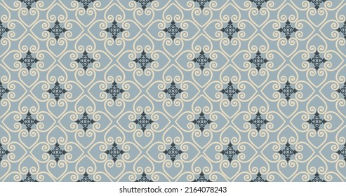 Resumen de un patrón arabesco sin fisuras. Textura ornamental floral lineal.  Fondo de línea geométrica artística en estilo árabe