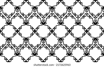 Abstract arabesque seamless pattern. Linear floral geometric line ornament. Artistic  backdrop in arab asian decorative style