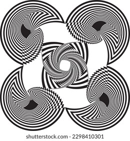 Abstract arabesque snail reunion square plaid designer cut