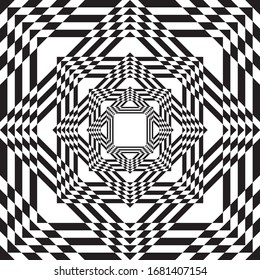 Araña abstracta arábiga como ilusión Perspectiva Diseño negro sobre fondo transparente