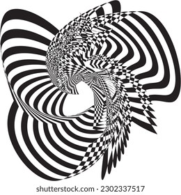 Abstract arabesque spining bird project square plaid designer cut