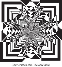 Abstract arabesque squares black multiple stairs project designer cut on transparent background