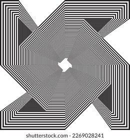 Abstract arabesque stairs squares black originated butterfly project designer cut on transparent background