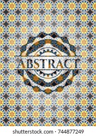 Abstract arabesque style emblem. arabic decoration.