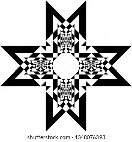 Abstract arabesque  triangle diamond impression on transparent background abstract graphic design