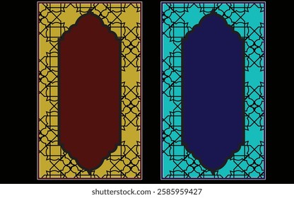 Abstract Arabian Islamic Geometric Pattern with Gold and White of Turkish Mosque Window. Islamic pattern vector design background in Golden Color. Premium Islamic Pattern Design.