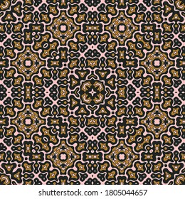 Abstract arabic motifs seamless pattern vector design. Organic abstract ornament. Textile print endless pattern. Sacred design. Interior decor print.