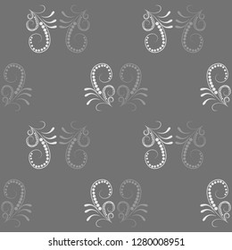 Abstract arabic seamless pattern. Fashion graphic on black background design. Modern stylish abstract texture. Monochrome template for prints, textiles, wrapping, wallpaper, etc. Vector illustration