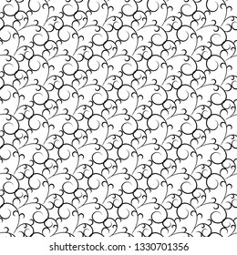 Abstract arabic seamless pattern. Fashion graphic on white background design. Modern stylish abstract texture. Monochrome template for prints, textiles, wrapping, wallpaper, etc. Vector illustration