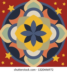 Abstract Arabic Tile, Decorative Wallpaper Pattern.