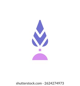 Abstract Arboretum Emblem: A Stylized Tree Icon in Gentle Pastel Hues