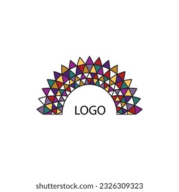Emblema de arco abstracto. Concepto de diseño de logotipo o marca. Ilustración vectorial.