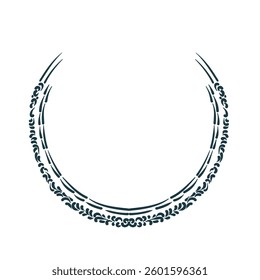 abstract arc leaves floral vector frame line artistic