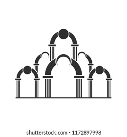 Abstract arch entrance silhouette icon.