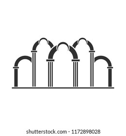 Abstract arch entrance silhouette icon.