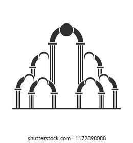Abstract arch entrance silhouette icon.