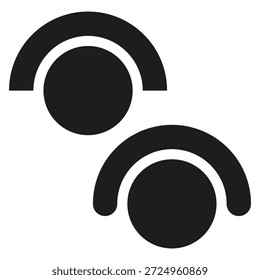 Icono de arco Abstractas. Semicírculo geométrico. Vector con logo negro. Signo de forma mínima. EPS 10.