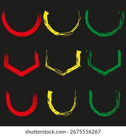 Abstract arch shapes. Dynamic line elements. Colorful vector illustration. Geometric shapes collection. EPS 10.