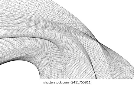 
abstract arched architecture 3d illustration