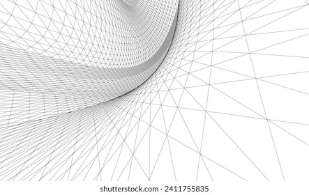 
abstract arched architecture 3d illustration