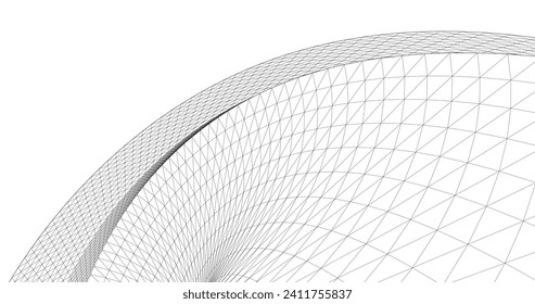 
abstract arched architecture 3d illustration