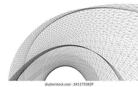 
abstract arched architecture 3d illustration