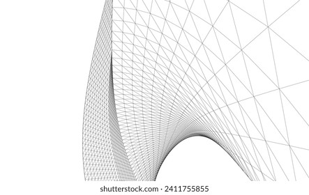 
abstract arched architecture 3d illustration