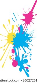 Abstract arched vector illustration of dynamic sports background with textured strokes in blue, magenta and yellow brush strokes creating a vibrant visual impact