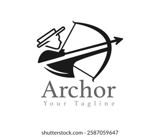 abstract archer art logo design template illustration