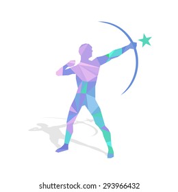 Abstract archer figure,vector illustration of bowman