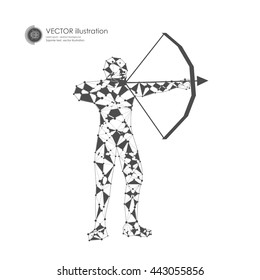 Abstract archer,vector illustration of bowman