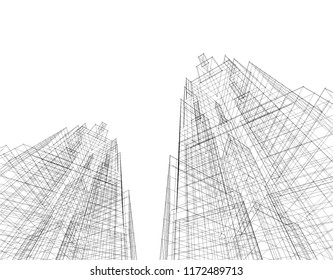 abstract architectural background, 3d building