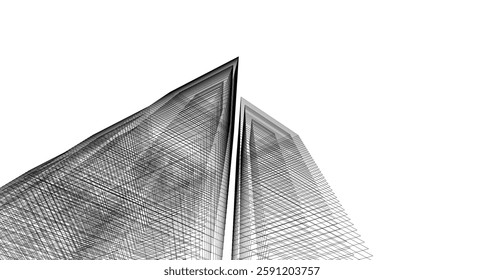 Abstract architectural background 3d drawing