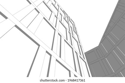 abstract architectural background 3d illustration