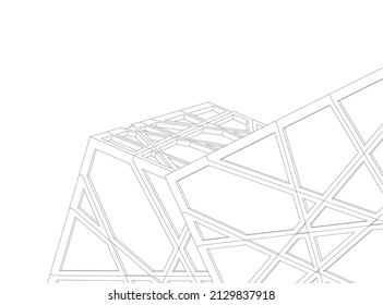 abstract architectural background 3d illustration