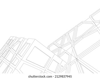 abstract architectural background 3d illustration