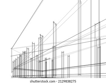 abstract architectural background 3d illustration