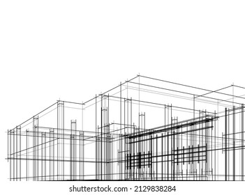 abstract architectural background 3d illustration