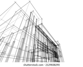 fondo arquitectónico abstracto Ilustración 3d