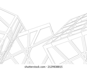 abstract architectural background 3d illustration