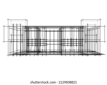 abstract architectural background 3d illustration