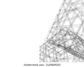fondo arquitectónico abstracto Ilustración 3d
