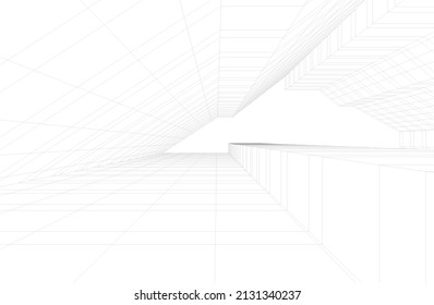 fondo arquitectónico abstracto Ilustración 3d
