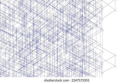 abstrakter architektonischer Hintergrund 3D-Illustration