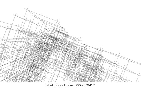 fondo arquitectónico abstracto Ilustración 3d