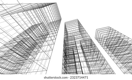 abstract architectural background 3d illustration