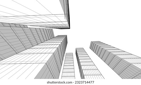 abstract architectural background 3d illustration