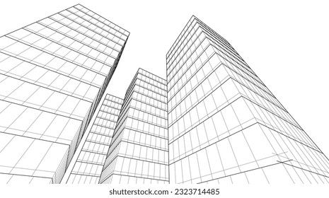 fondo arquitectónico abstracto Ilustración 3d