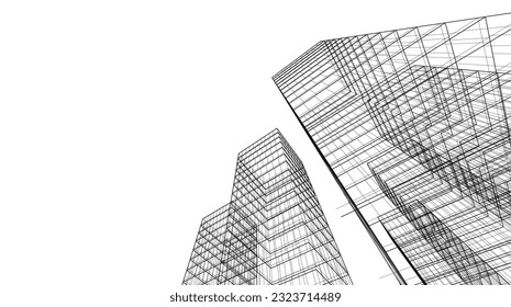 abstract architectural background 3d illustration